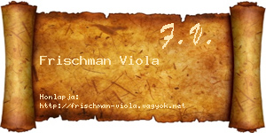 Frischman Viola névjegykártya